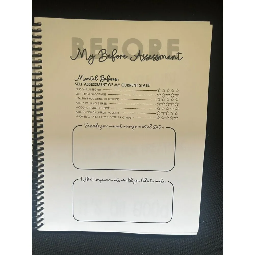 Wellness Daily Gratitude Journal MessyNessyDesigns Tracker Self Care Notebook